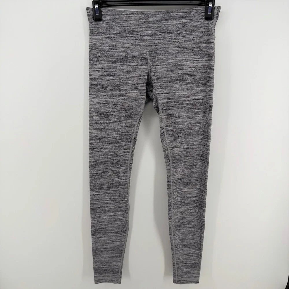 Lululemon Wunder Under Pants 8 Heathered Black Luon High Rise Yoga Leggings